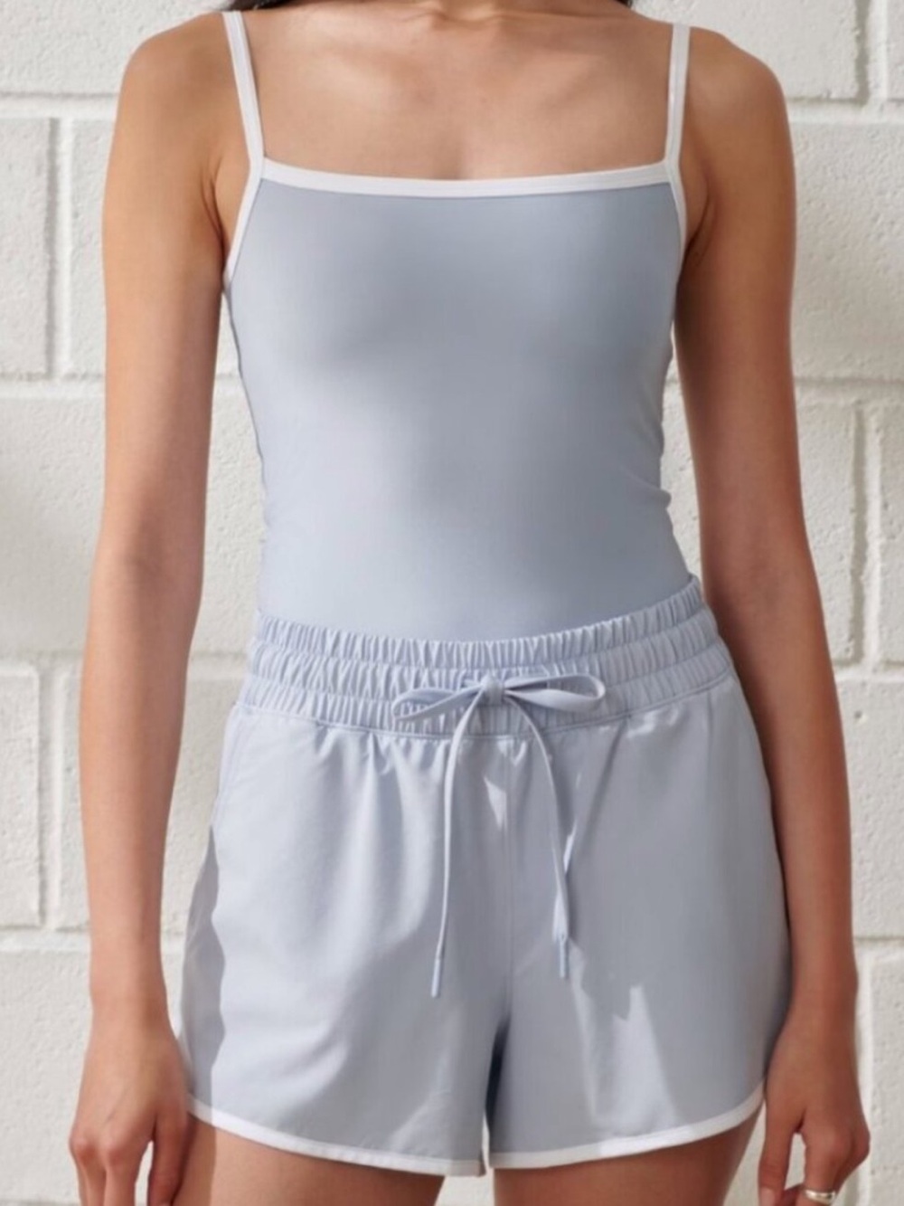 Abercrombie & Fitch YPB sculptLUX Hybrid Onesie Blue/White M